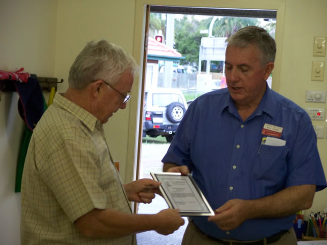 30 year Certificate presentation to Don Warn